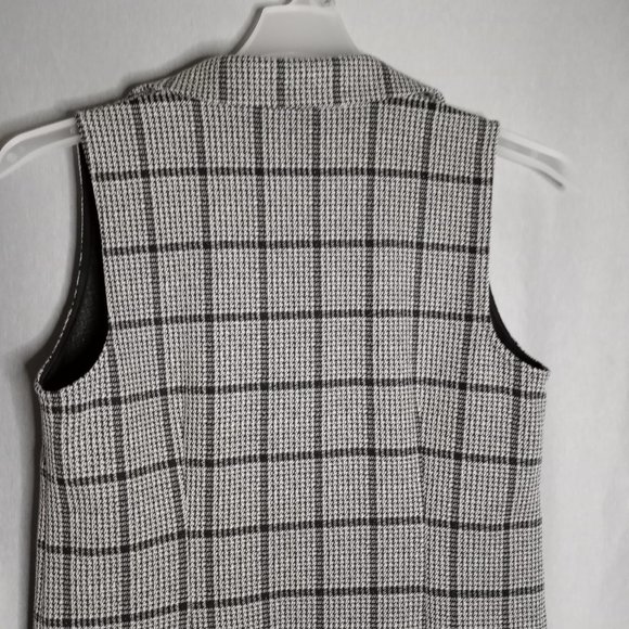 Joseph Ribkoff Women's Black/White Check Sleeveless V-Neck Shift Dress Size 8 - Picture 5 of 7